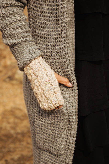 Wayra Cable Fingerless Gloves - Last Chance