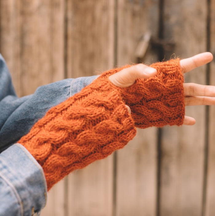 Wayra Cable Fingerless Gloves - Last Chance