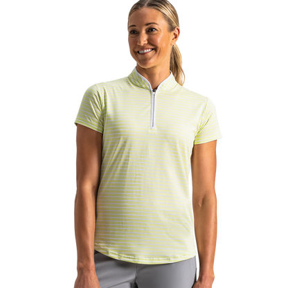 Zip Front Stripe Women - Soft Lime / White